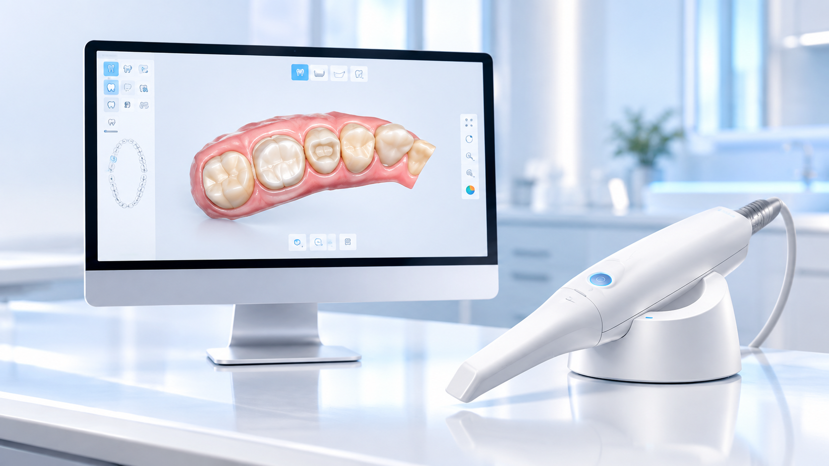 High-resolution digital dental scanner and scan design display
